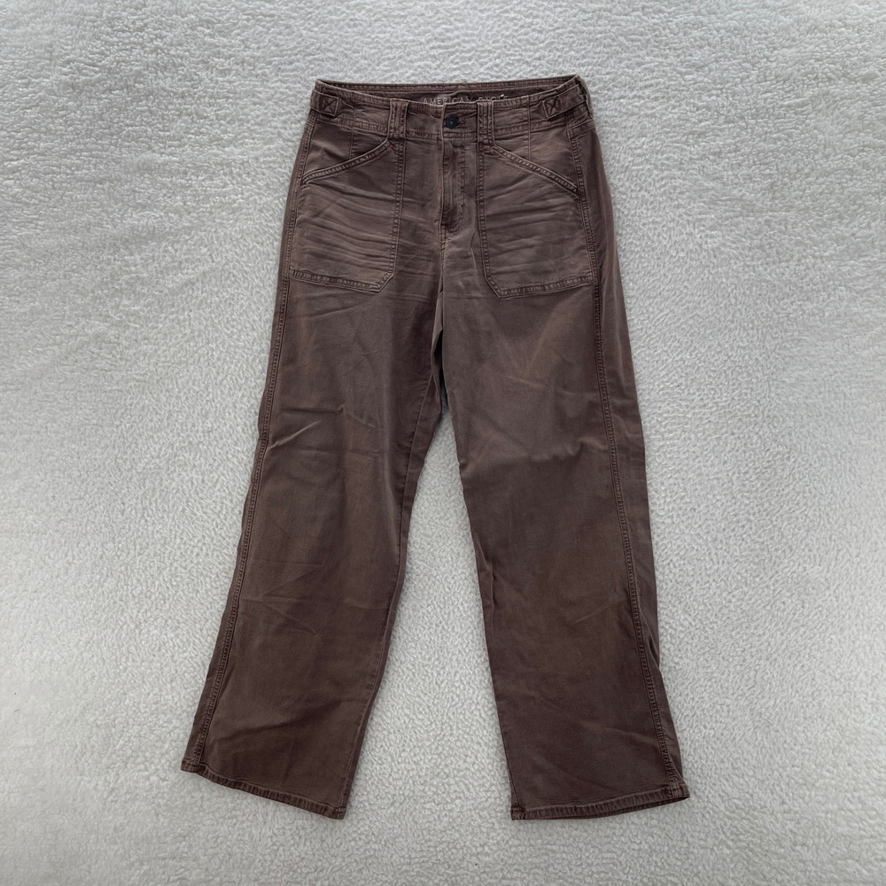 American Eagle Jeans Women 4 Copper Brown Stovepipe Boho Y2K Preppy Military